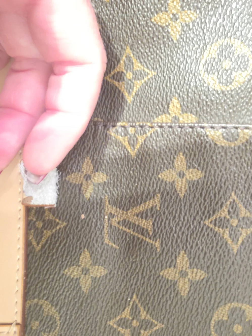 Source Unknown Brown Monogram Canvas Backpack with Tan Trim and Gold Hardware